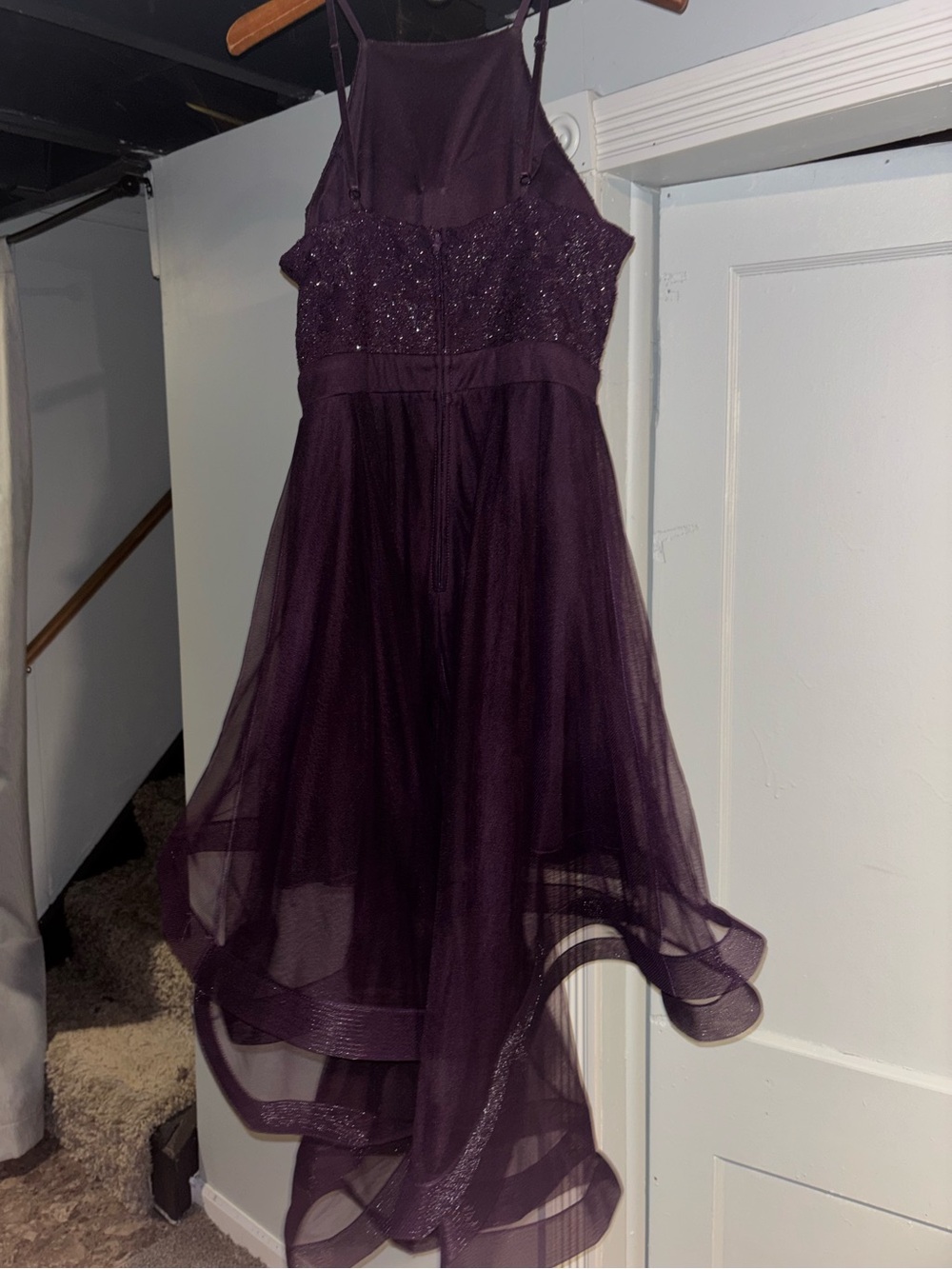 Girls' Sparkle Tulle Party Dress - Deep Plum